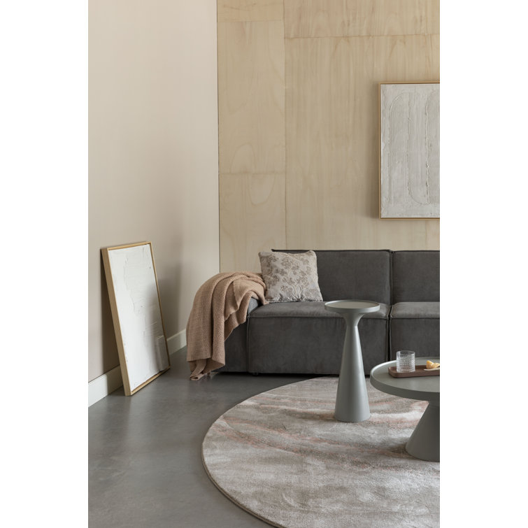 Gray Cast Aluminum Rectangular Tray Top End Table