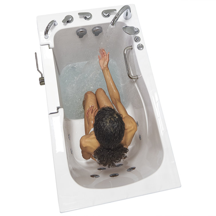 Monaco 32"x52" Gloss White Acrylic Walk-In Whirlpool Bathtub