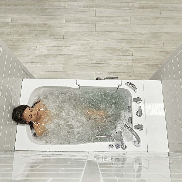 Monaco 32"x52" Gloss White Acrylic Walk-In Whirlpool Bathtub