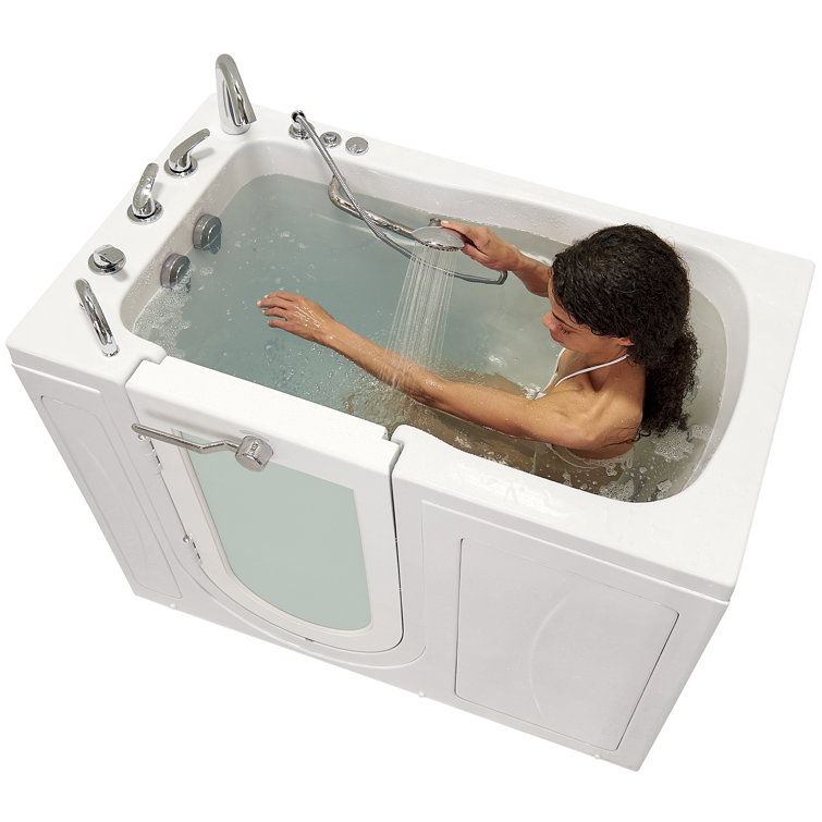 Monaco 32"x52" Gloss White Acrylic Walk-In Whirlpool Bathtub