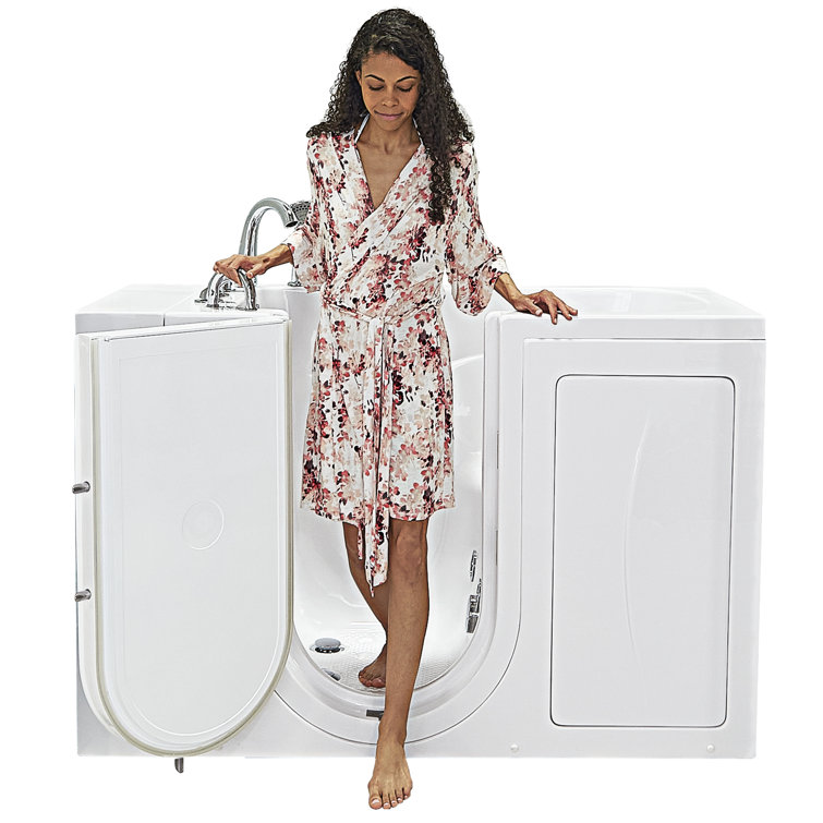 Monaco 32"x52" Gloss White Acrylic Walk-In Whirlpool Bathtub