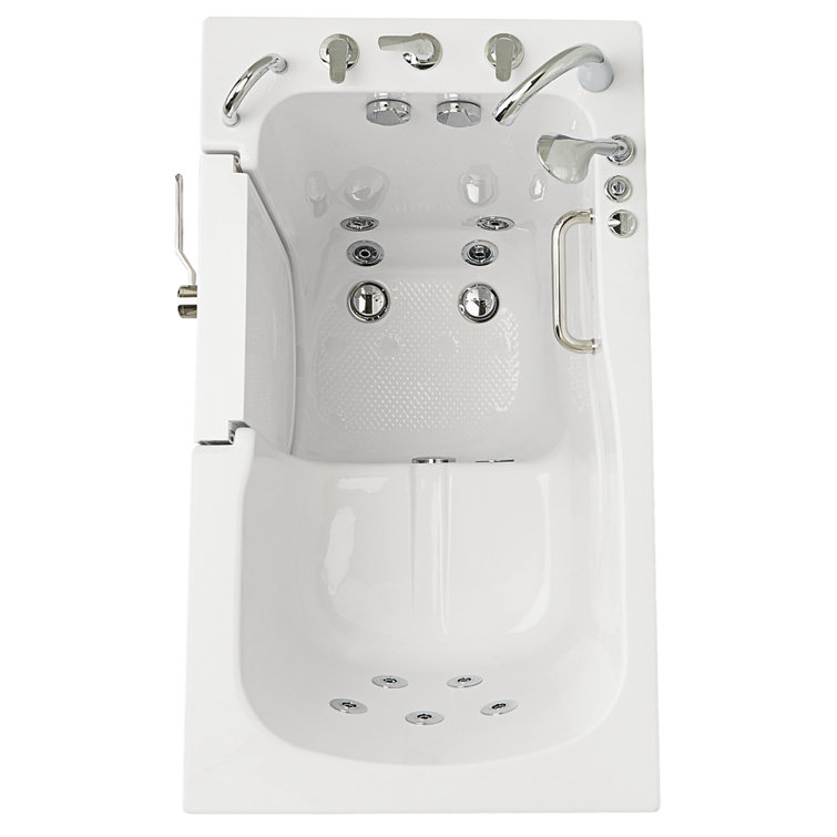 Monaco 32"x52" Gloss White Acrylic Walk-In Whirlpool Bathtub