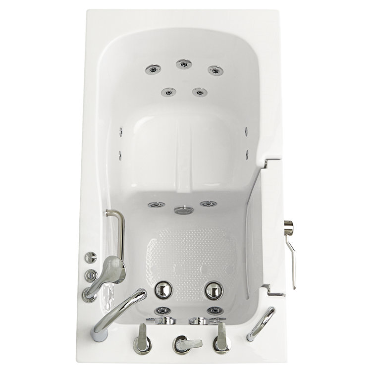 Monaco 32"x52" Gloss White Acrylic Walk-In Whirlpool Bathtub