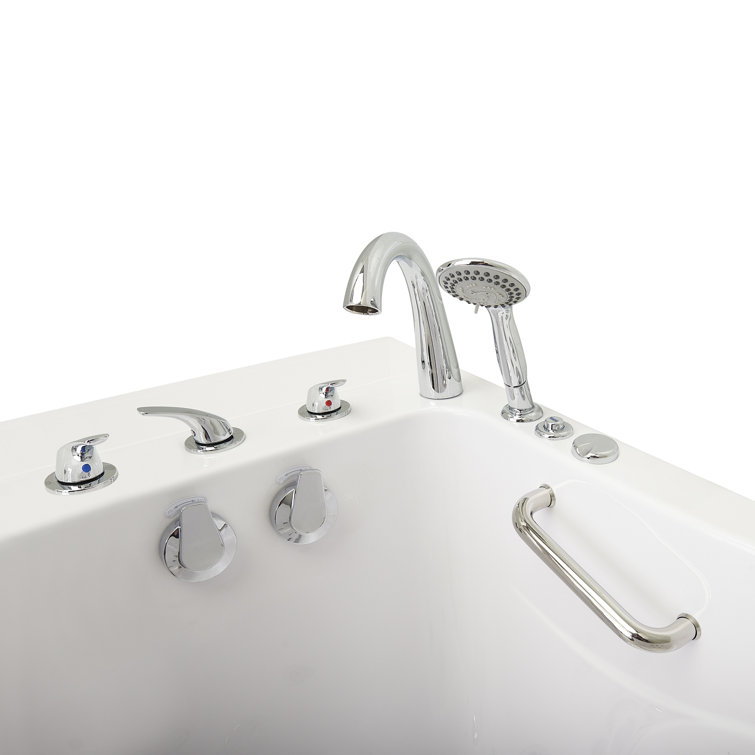 Monaco 32"x52" Gloss White Acrylic Walk-In Whirlpool Bathtub