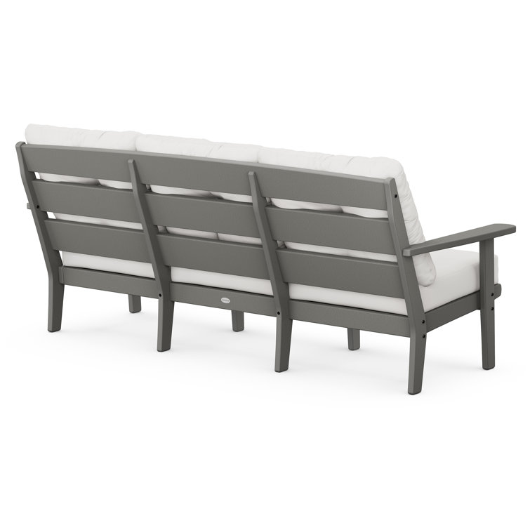 Dune Burlap Three-Seat Deep Seating Plastic Sofa