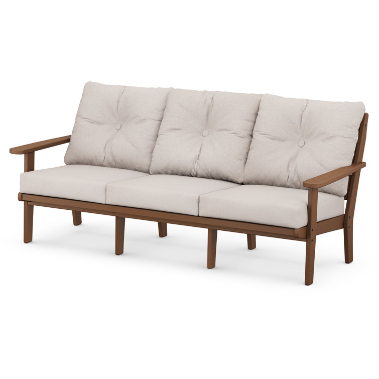 Dune Burlap Three-Seat Deep Seating Plastic Sofa
