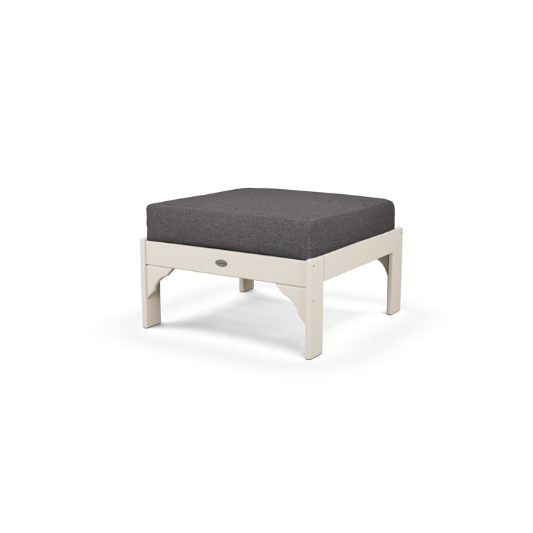 Sand Frame Ash Charcoal Cushion POLYWOOD Outdoor Ottoman