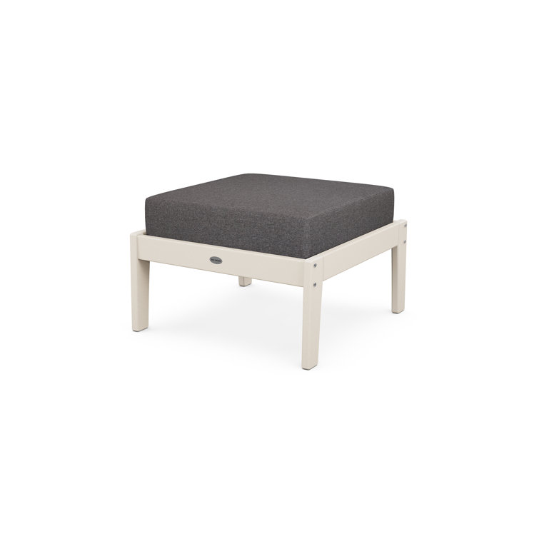 Sand and Charcoal Recycled Plastic Deep Seating Ottoman