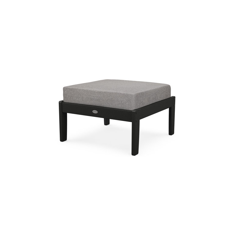 Braxton 25" Grey HDPE Deep Seating Ottoman