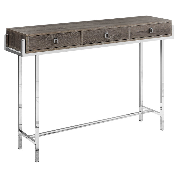 Elegant Dark Taupe & Silver 48" Console Table with Storage