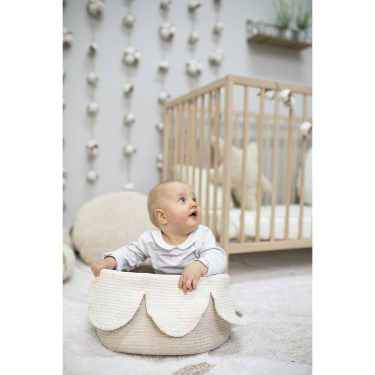 Ivory and Natural Cotton Cord Petal Basket