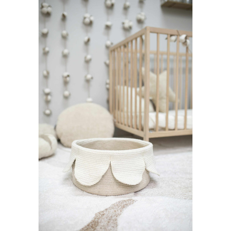 Ivory and Natural Cotton Cord Petal Basket