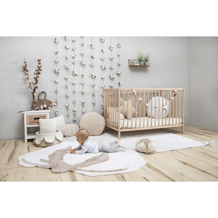 Ivory and Natural Cotton Cord Petal Basket