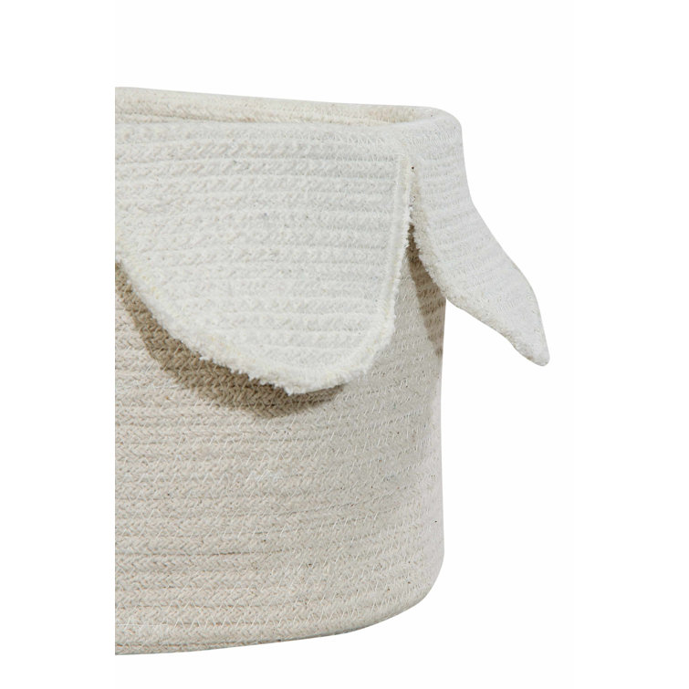 Ivory and Natural Cotton Cord Petal Basket