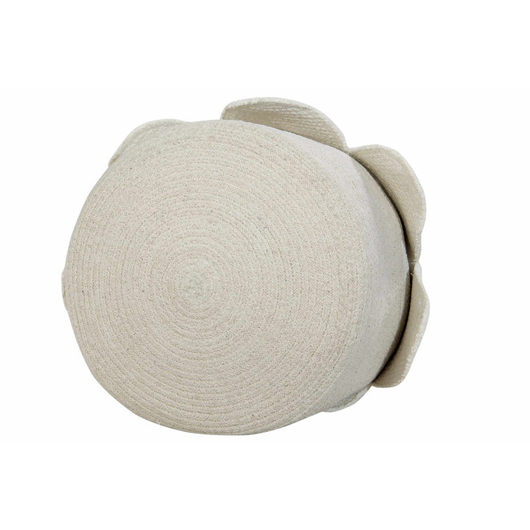 Ivory and Natural Cotton Cord Petal Basket