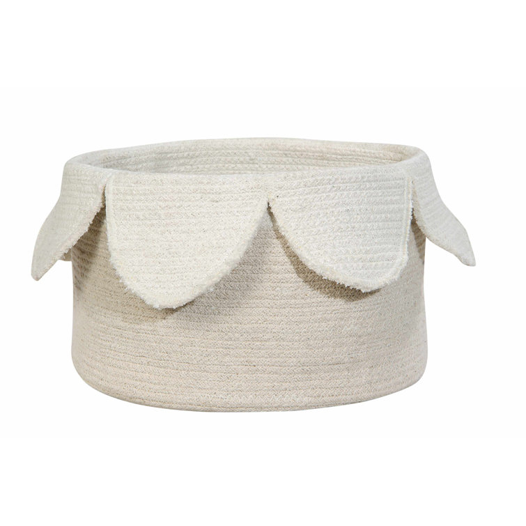 Ivory and Natural Cotton Cord Petal Basket