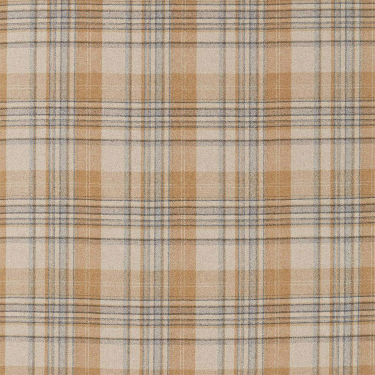 Honey and Gray Heavyweight Wool Plaid Upholstery Fabric