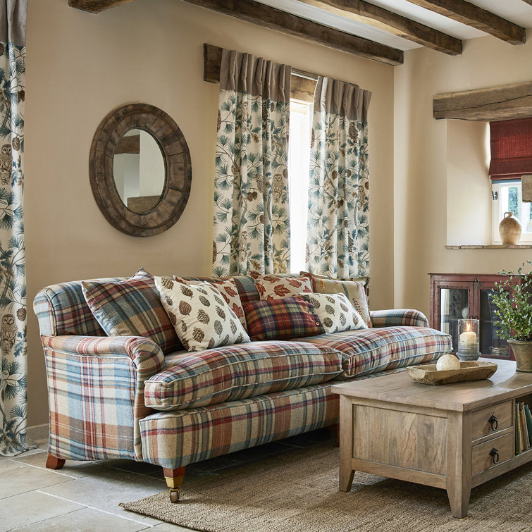 Honey and Gray Heavyweight Wool Plaid Upholstery Fabric