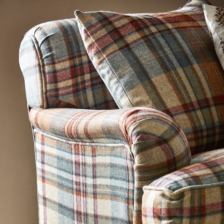 Honey and Gray Heavyweight Wool Plaid Upholstery Fabric