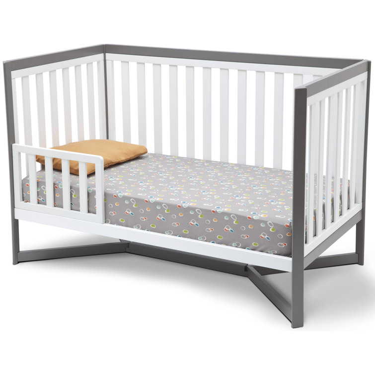 Tribeca White and Gray Convertible Toddler Daybed Crib