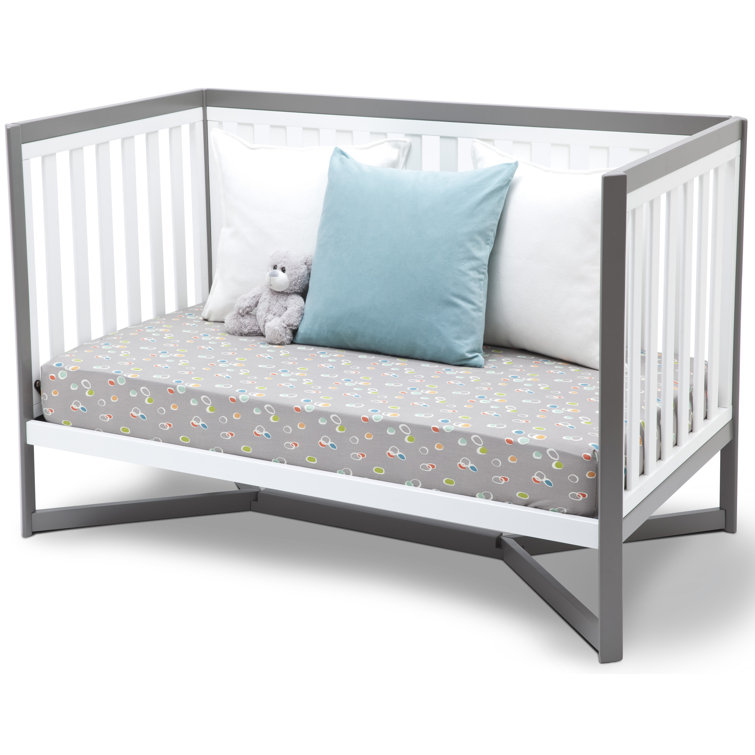 Tribeca White and Gray Convertible Toddler Daybed Crib
