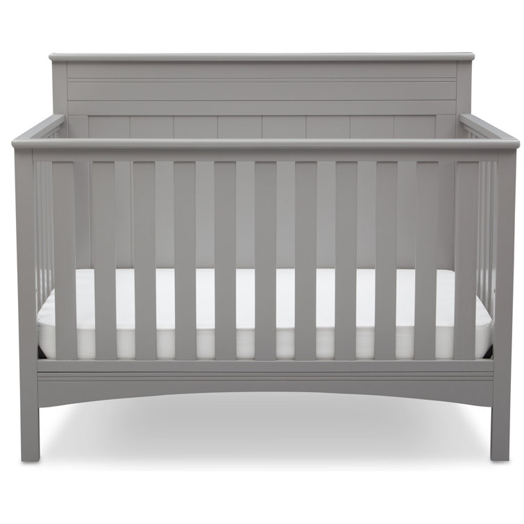 Grey 4-in-1 Convertible Crib with Adjustable Height