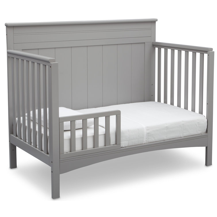 Grey 4-in-1 Convertible Crib with Adjustable Height