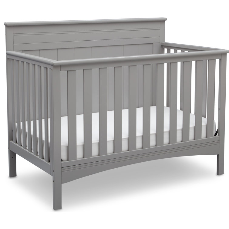 Grey 4-in-1 Convertible Crib with Adjustable Height