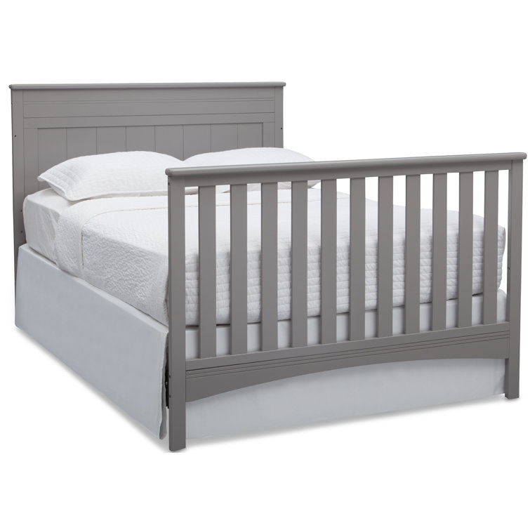Grey 4-in-1 Convertible Crib with Adjustable Height