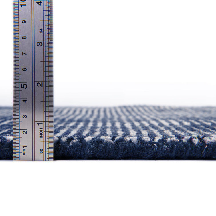Handmade Blueberry Wool Square Indoor Rug