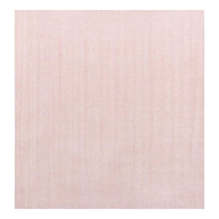 English Rose Pink Hand-Knotted Wool Square Rug