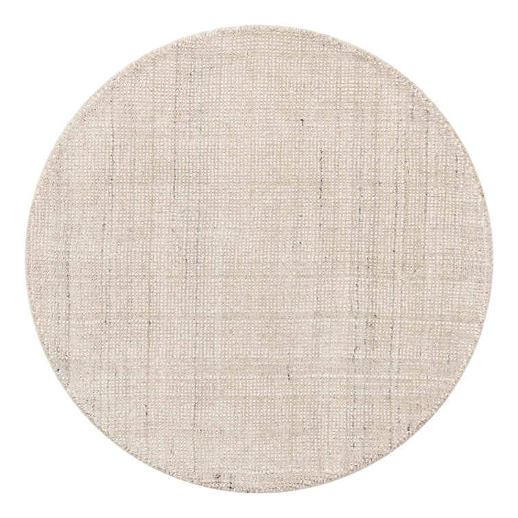 Vanilla Bean Round Hand-Knotted Wool Rug