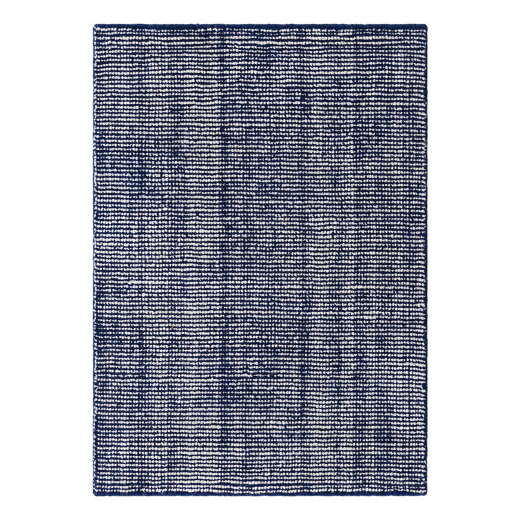 Blueberry and Ivory Hand-Knotted Wool Area Rug 2'2" x 3'1"