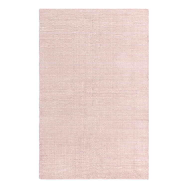 English Rose Pink Wool Rectangular Area Rug