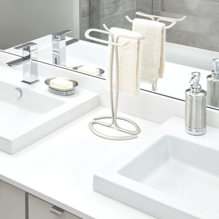 Satin Bronze Freestanding Rectangular Towel Holder