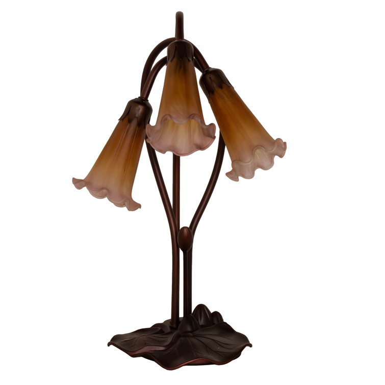 Amethyst Tipped Amber Pond Lily 3-Light Accent Lamp