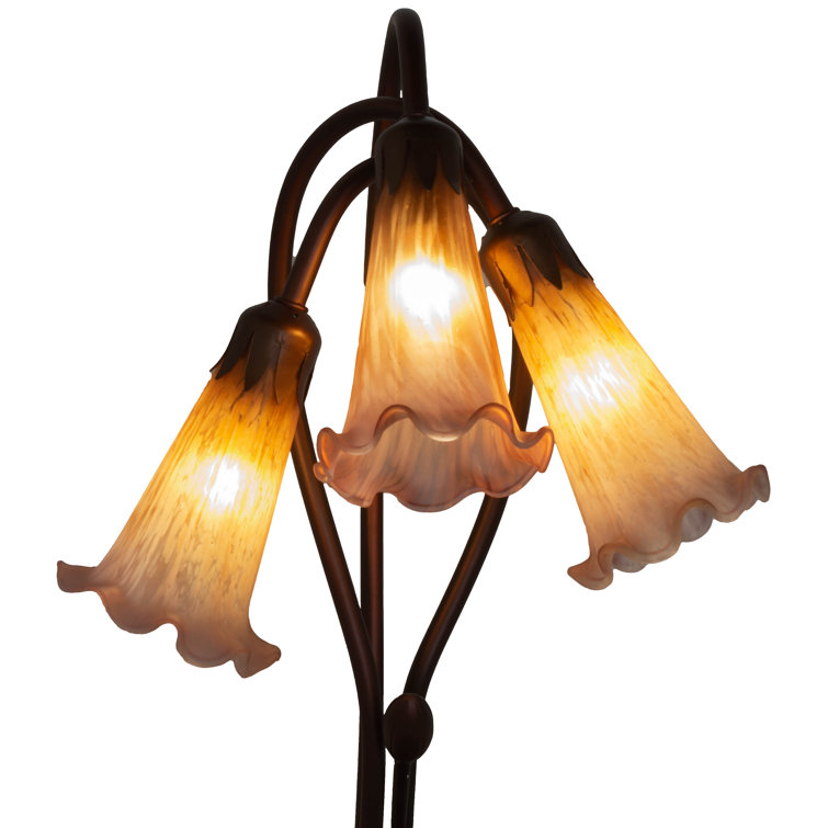 Amethyst Tipped Amber Pond Lily 3-Light Accent Lamp