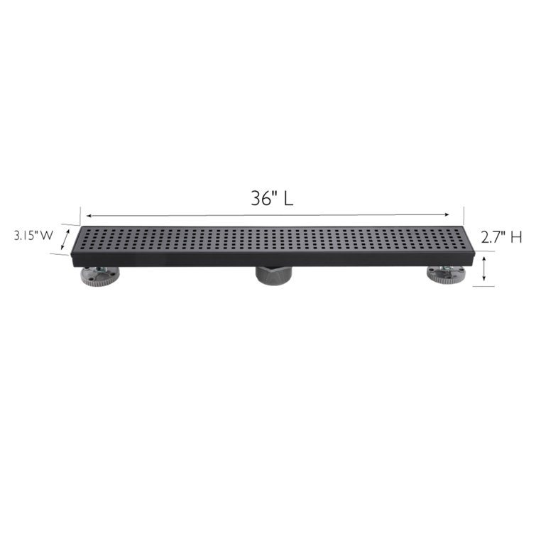 Matte Black Stainless Steel 36" Linear Shower Drain