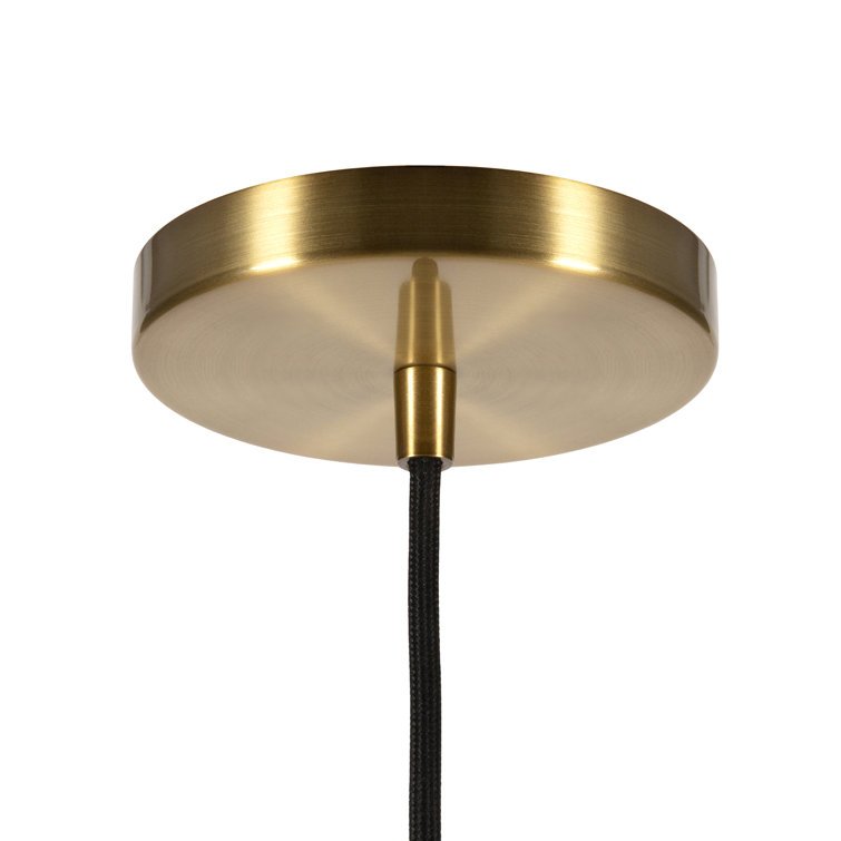 Brass and Clear Glass Teardrop Pendant Light