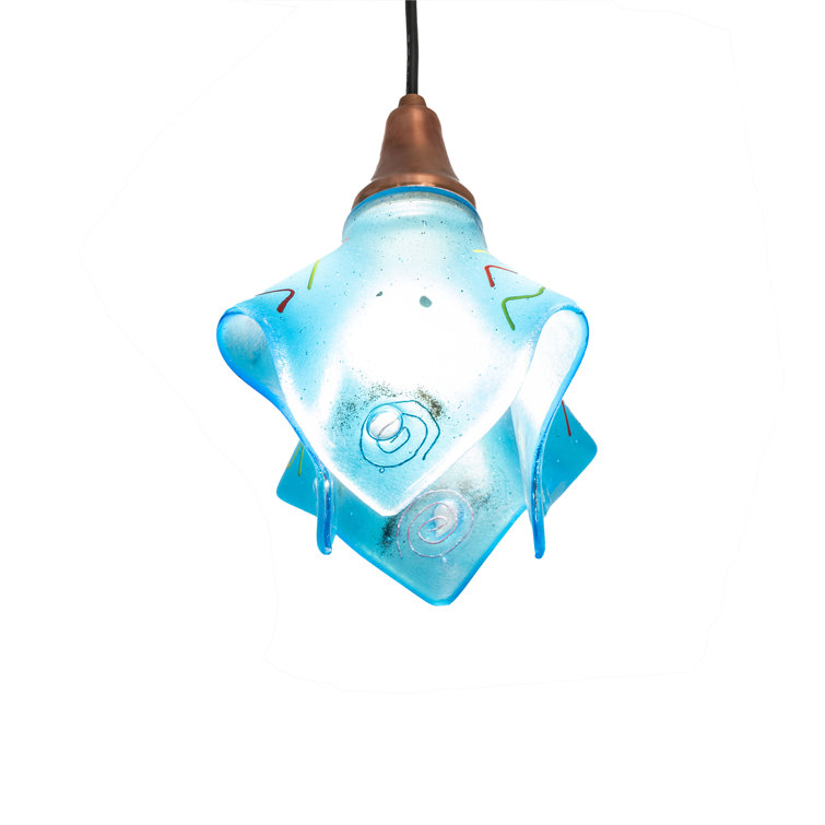 Azure Blue Handkerchief Glass Mini Pendant Light