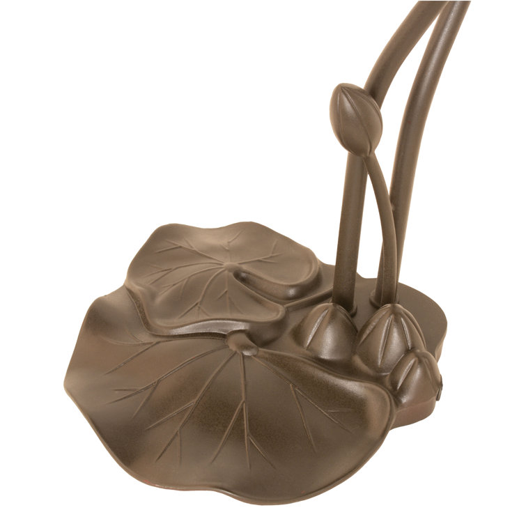 Amber and Green Glass 2-Light Bronze Lily Accent Lamp
