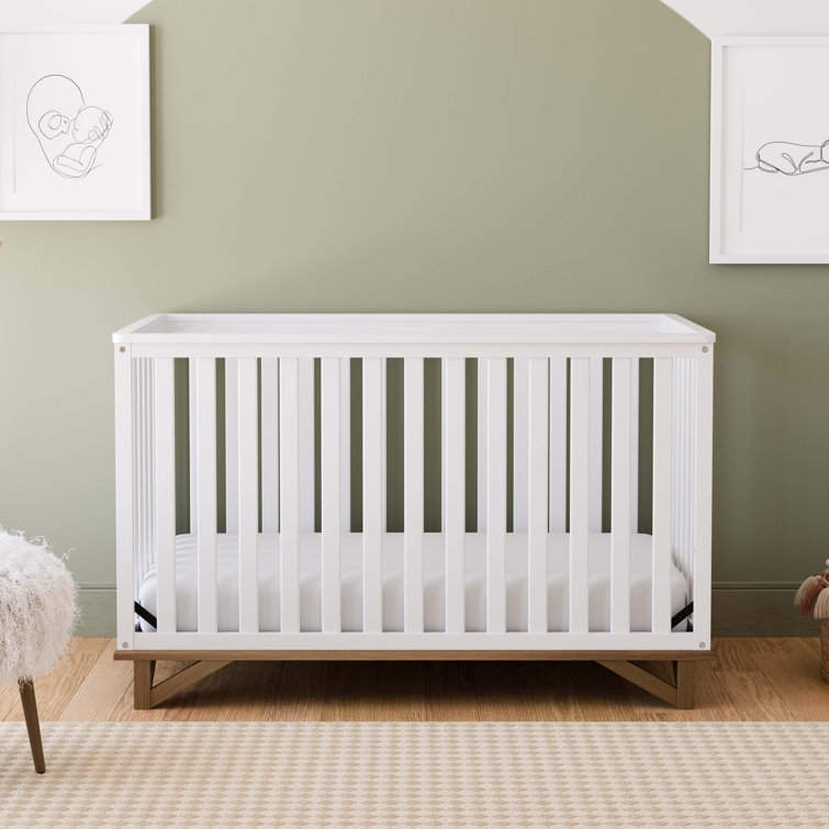 Santa Monica White and Driftwood 5-in-1 Convertible Crib