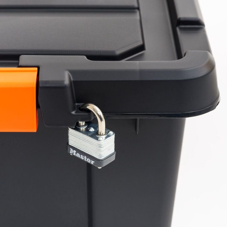13 Quart Black Heavy Duty Stackable Storage Bin with Lid