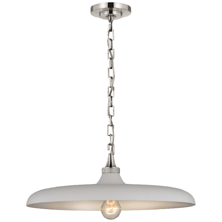 Piatto Polished Nickel and White LED Pendant Light