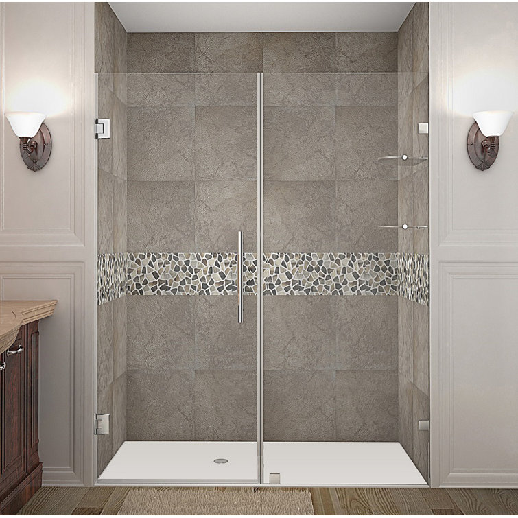 Nautis GS 67" x 72" Frameless Clear Glass Shower Door with Stainless Steel Hardware