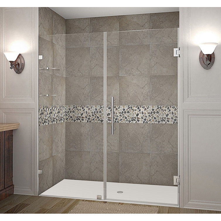 Nautis GS 67" x 72" Frameless Clear Glass Shower Door with Stainless Steel Hardware