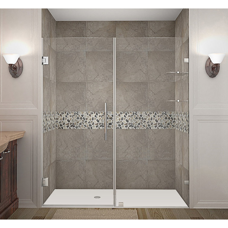 Nautis GS 67" x 72" Frameless Clear Glass Shower Door with Stainless Steel Hardware