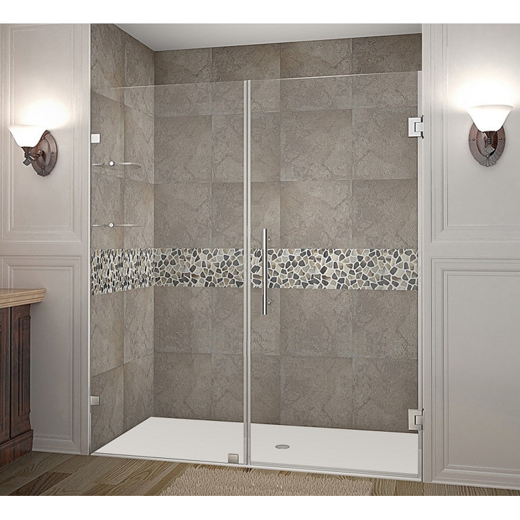 Nautis GS 72" Clear Tempered Glass Frameless Hinged Shower Door