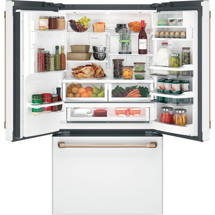 Matte White Smart French Door Refrigerator with Ice Maker