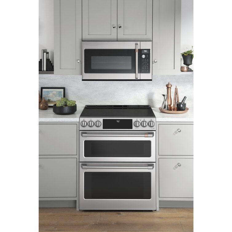 Matte White Smart Double-Oven Electric Range with Convection